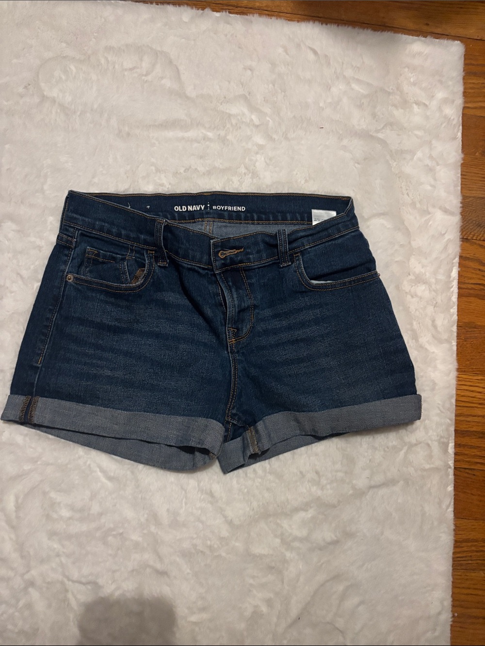 Old Navy Dark Indigo Rolled Cuff Denim Shorts
